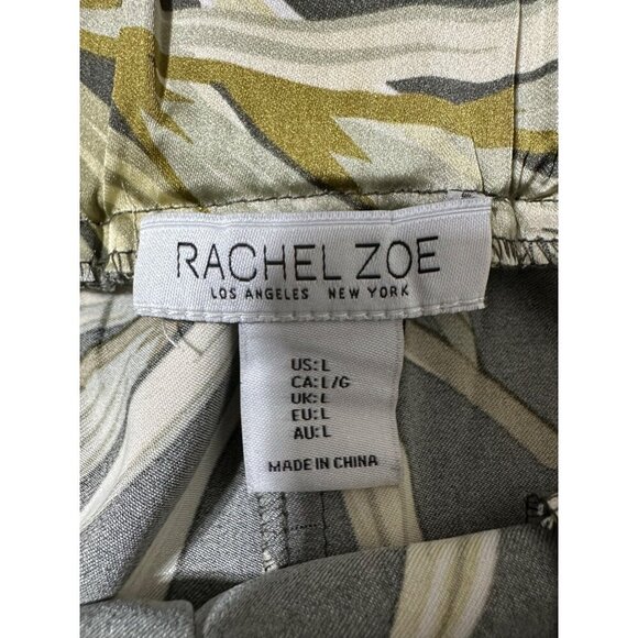 Rachel Zoe Green Palm Print Wide-Leg Pants L Polyester/Spandex NWOT - Picture 5 of 8